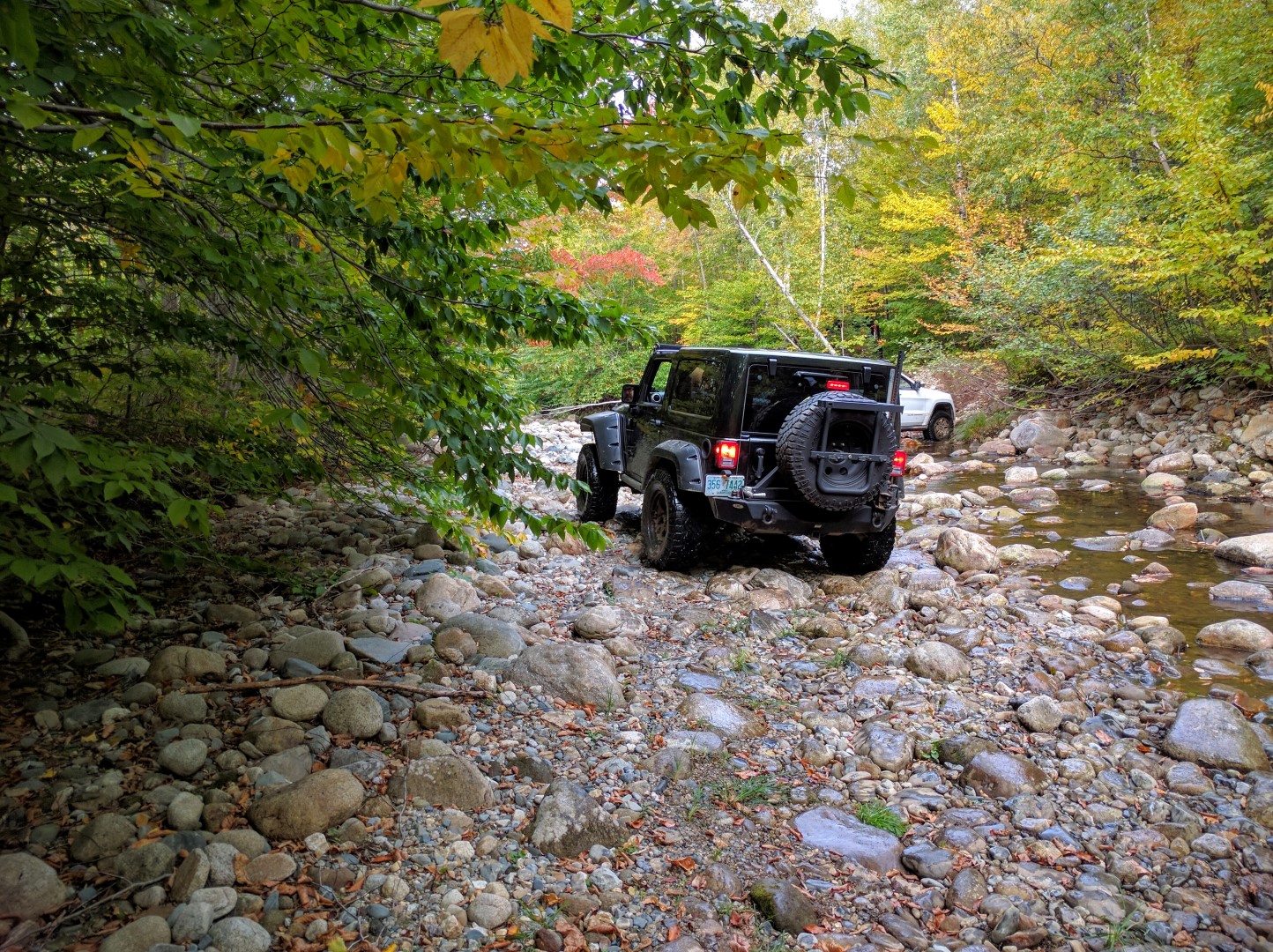 Driving through the creek bed