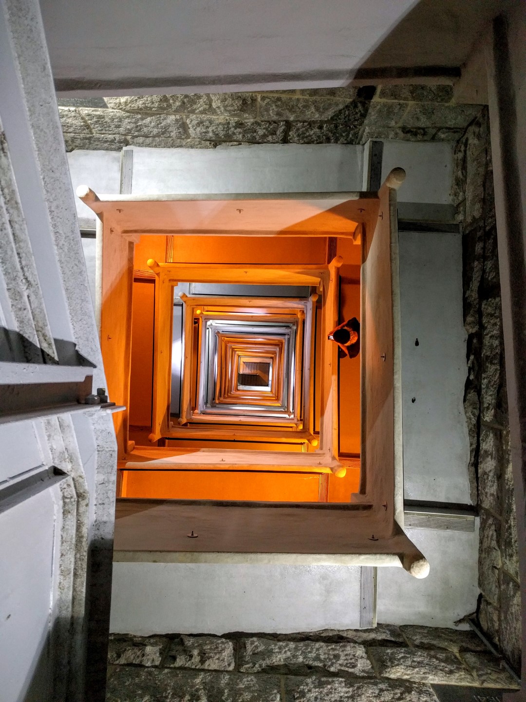 Looking down the staircase of the Pilgrim Monument