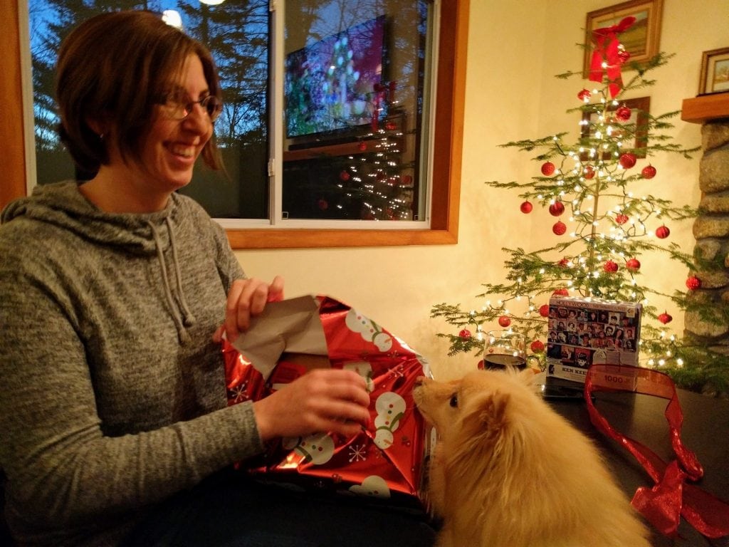 Zorro helps unwrap the presents